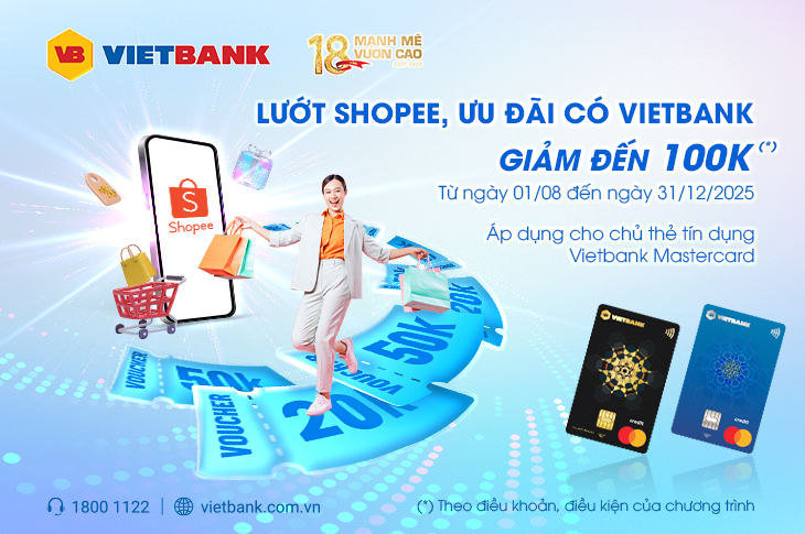 LƯỚT SHOPEE, ƯU ĐÃI CÓ VIETBANK