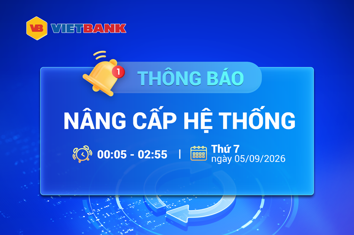 THÔNG BÁO NÂNG CẤP HỆ THỐNG