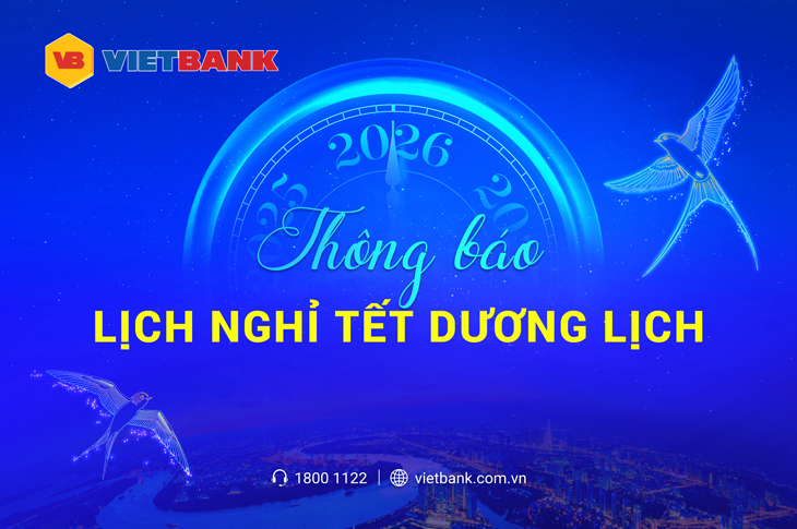 THÔNG BÁO LỊCH NGHỈ TẾT DƯƠNG LỊCH 2026